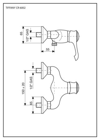 Emmevi Tiffany, однорычажный смеситель для душа без ручного душа, цвет бронза