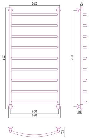 Полотенцесушитель, Сунержа, Галант+, водяной, ширина, мм-600, глубина, мм-123, высота, мм-1200, мощность, Вт-568, материал-нержавеющая сталь, цвет-черный матовый Полотенцесушитель, Сунержа, Галант+, водяной, ширина, мм-600, глубина, мм-123, высота, мм-1200, мощность, Вт-568, материал-нержавеющая сталь, цвет-черный матовый