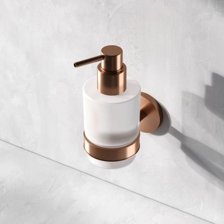 A85A36944 X-Joy, Стеклянный диспенсер для жидкого мыла с настенным держателем, роз. золото, артикул A85A36944