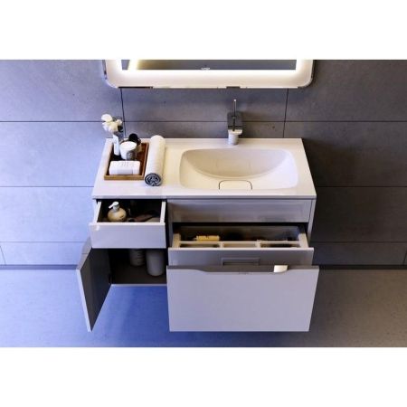 "Malaga" тумба под умывальник подвесная правая, цвет белый Mal.01.09/R, ТМ «AQWELLA»