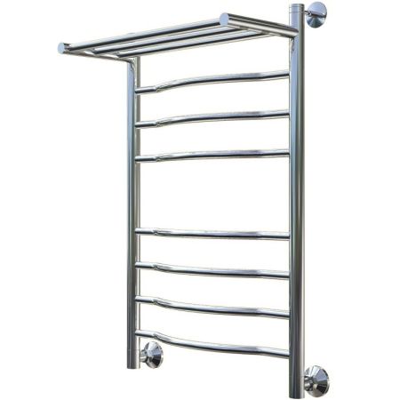 Водяной полотенцесушитель Тругор Лотос 2 П НП 80x50 с полкой Хром, артикул Лотос2/нп8050П