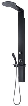 Gedy G-WELLNESS 00, многофункциональная душевая панель с термостатом, цвет черный матовый, артикул GYSP10500(14)
