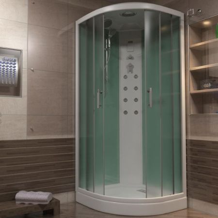 Душевая кабина Bas Адрия 90х90 Eco стекло Графит задняя стенка Черная