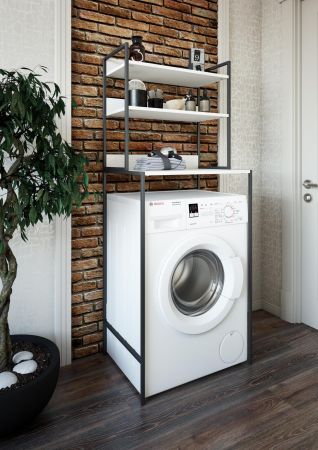 Стеллаж для хранения над стиральной машиной ПП Черный муар 82613188, артикул 82613188