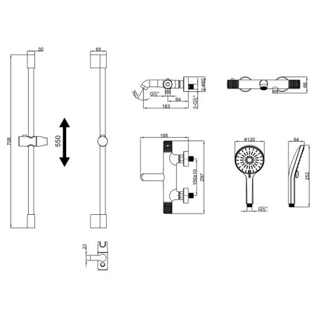 Смеситель Lemark Beluga для ванны, термостатический (LMF-8042B-GM), артикул LMF-8042B-GM