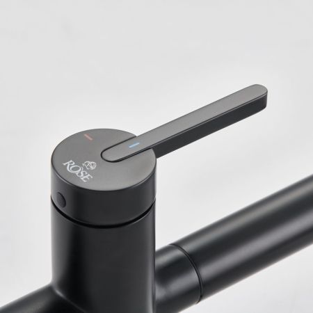 Смеситель для кухни с подключением фильтра для воды Rose R458H, черный