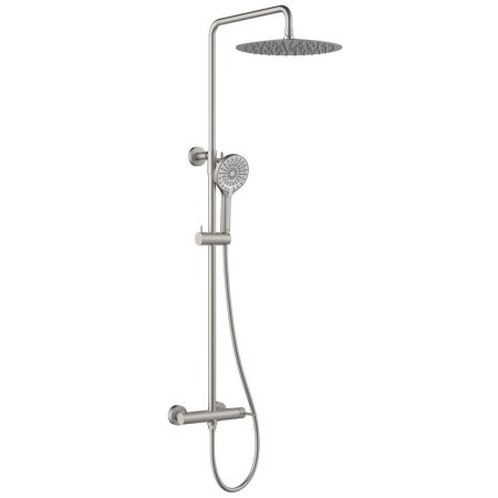 Смеситель Lemark Beluga для душа с регулируемой высотой штанги и лейкой верхнего душа «Тропический дождь» (LMF-8025B-BN), артикул LMF-8025B-BN