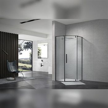 Душевой уголок Terminus Альба трапеция 100х100х200, черный