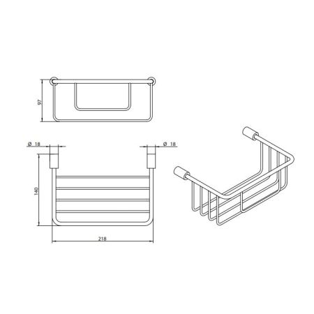 Bongio T Корзинка для душа, хром, артикул 30017CR00
