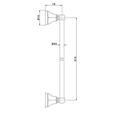 Nicolazzi Teide Полотенцедержатель 45 см, цвет: хром
