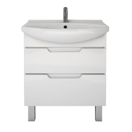 Тумба с раковиной подвесная/напольная Dreja Laguna Plus 75 см, белый, артикул 99-0106-com