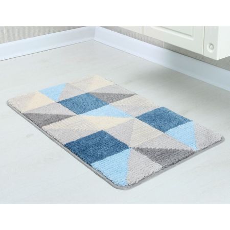 Коврик для ванной комнаты FIXSEN VISA FX-5005X, серо-голубой, артикул FX-5005X