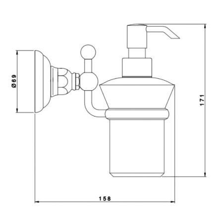 NICOLAZZI ACCESSORI CLASSICA Дозатор для жидкого мыла, подвесной, цвет хром, артикул R1489CR