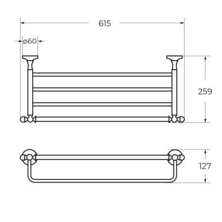 Полка для полотенец подвесная ART&MAX ANTIC AM-2622, артикул AM-E-2622AL