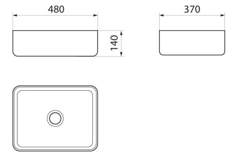 Умывальник RUNO мебельный Lavello 48х37 (00-00001449), артикул 00-00001449