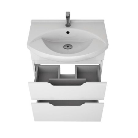 Тумба с раковиной подвесная/напольная Dreja Laguna Plus 75 см, белый, артикул 99-0106-com
