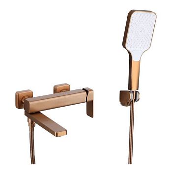 Смеситель для ванны Fmark FS8724-22HB, розовое золото