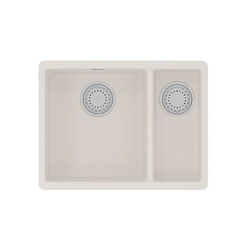 Кухонная мойка Lemark SINARA 550.2-U подстольного монтажа с доп.чашей из кварцгранита цвет: Жасмин  (9910082)