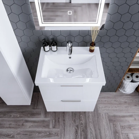 Тумба под раковину подвесная Бриклаер Хелена белый, 60 см, артикул 4627125416354