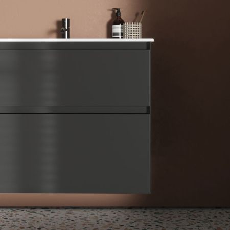 BURGBAD ACCURA Зеркало 800х800х70 мм., LED подсветка 4200K, корпус черный, артикул SIIV080