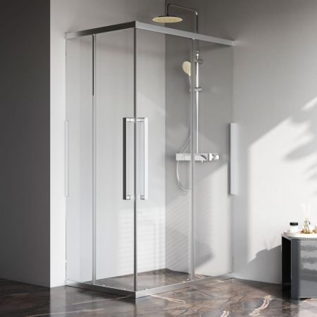 W84G-403-12080-MТ Душевое ограждение Func Square Slide 120х80, мат хром, прозрачное