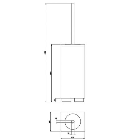Gessi Rettangolo Ершик для унитаза напольный, цвет: хром/черный, артикул 20844#031