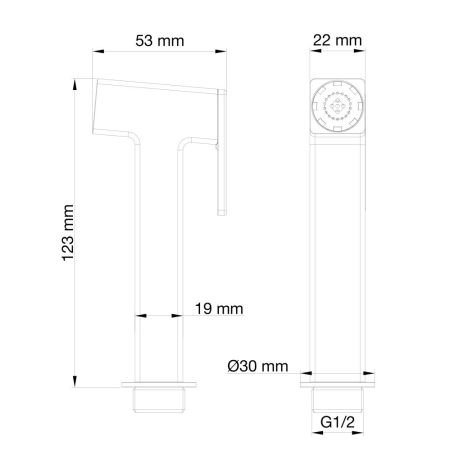 Лейка для гигиенического душа WONZON & WOGHAND, Брашированный никель (WW-88PQ02-BN), артикул WW-88PQ02-BN