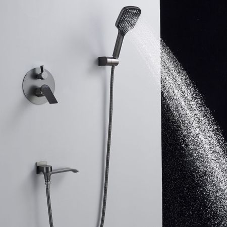 Душевая система встраиваемая Shevanik S4135T, оружейная сталь, артикул S4135T