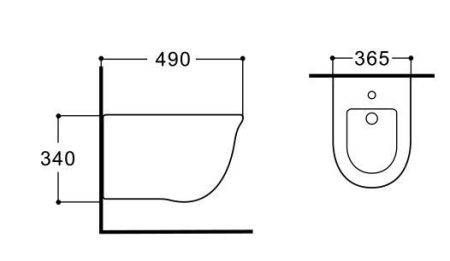 Биде подвесное AQUATEK КЛАССИК AQ1161-00, 490*365*340 мм, цвет белый, артикул AQ1161-00
