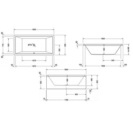 DURAVIT Ножки для ванн и душевых поддонов с боковой длиной> 1000 мм, артикул 790100000000000