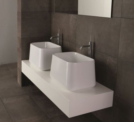 Disegno ceramica Catino, накладная прямоугольная раковина 60х42хh35 см, цвет белый глянцевый, артикул CT06042001