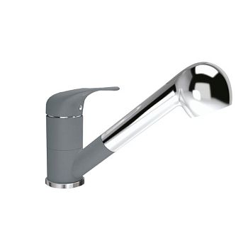 Смеситель для кухни с выдвижным изливом Florentina СИГМА 313.14L.1223.307, серый шёлк