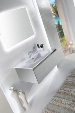 Тумба с раковиной SanVit Кубэ-1 60 kkube1060 в цвете Ral подвесная Красный глянец, артикул kkube1060