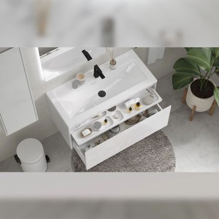 Тумба под раковину подвесная Velvex Klaufs tp.KLA.MAR.100.1Y белый, 100 см, артикул tp.KLA.MAR.100.1Y белый