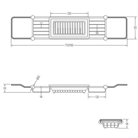 Devon Grace Полка поперечная для ванны, никель блестящий/керамика, артикул GR14NK