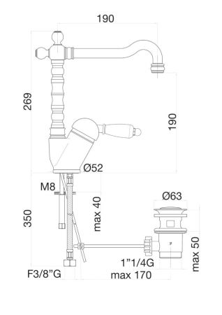 Смеситель для раковины Fiore IMPERIAL 83CR2245, хром, артикул 83CR2245