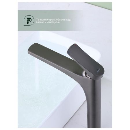 Смеситель для раковины высокий Splenka S54.1.095, графит, артикул S54.15.09