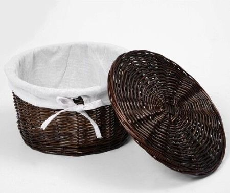 Корзина для белья WasserKRAFT Donau 34x34x18 WB-530-L Коричневая, артикул WB-530-L