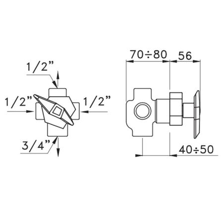 Stella Stella Встраиваемый переключатель для ванны/душа 0/150, цвет: хром