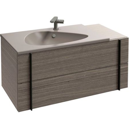 EB3031-E73 тумба под раковину NOUVELLE VAGUE подвесная с выступом, 2 ящика (фактурный дуб), артикул EB3031-E73