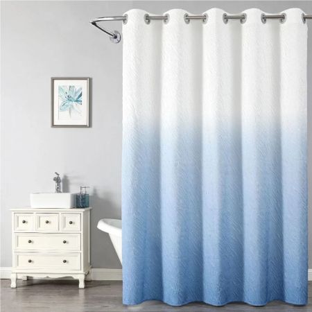 Штора для ванной комнаты Savol SK-FH1820B, белый/синий, артикул SK-FH1820B