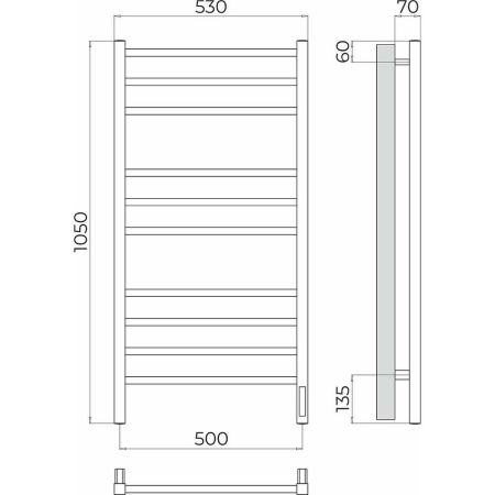 Полотенцесушитель электрический Terminus Ватикан П10 50х105, артикул 4670078544407