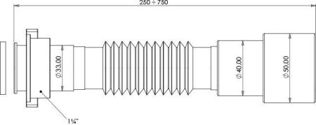 Гибкое соединение Aquanet 1 1/4'' x 40/50мм, артикул 00342066