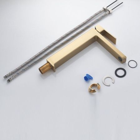 Смеситель для раковины высокий Rose R1811G-1, золотой сатин, артикул R1811G-1