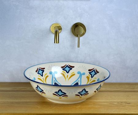 Раковина-чаша Bronze de Luxe Козетта Blue 42 4366 Голубой орнамент