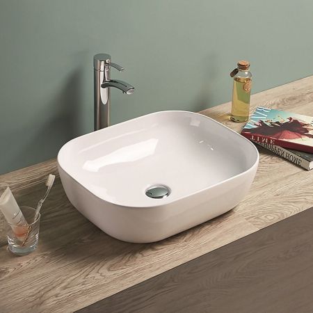 Раковина керамическая накладная AM-78104, цвет белый, 505х405х140, артикул AM-78104