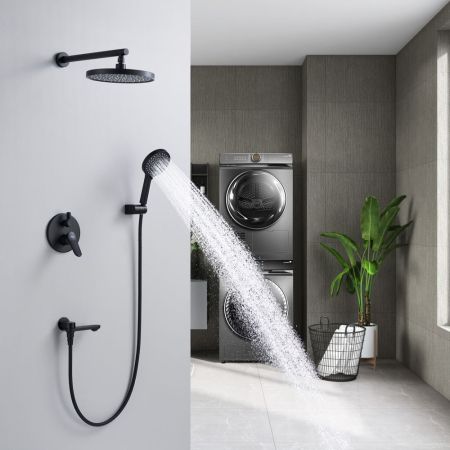 Душевая система встраиваемая Shevanik S4335H, черный