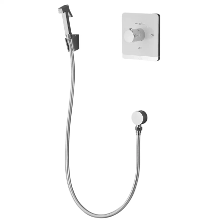 Гигиенический душ с термостатом Rose R105C, белый/хром