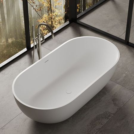 Ванна, DEA Design, Shadow, ширина, мм-1780, глубина, мм-880, высота, мм-520, водоизмещение (л)-340, тип установки-отдельностоящий, форма-овальная, материал-Solid surface, цвет-белый матовый (Matt White, Bianco Opaco)