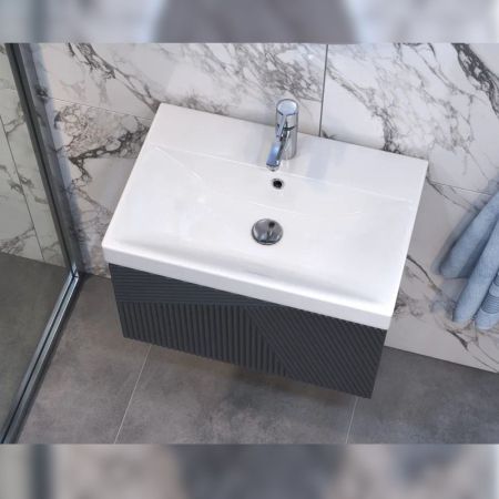 Тумба под раковину подвесная Velvex Edge tp.EDG.9696.60.1Y графит, 60 см, артикул tp.EDG.9696.60.1Y графит